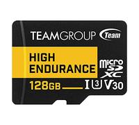 TEAMGROUP Alta resistencia 128GB microSDXC UHS-I U3 V30 100MB/s (diseñado para monitorización) Tarjeta de memoria flash estable duradera de larga duración, compatible con grabación de vídeo 4K y Full HD TTUSDX128GIV3002