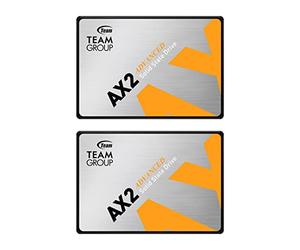 TEAMGROUP AX2 512GB 2 unidades 3D NAND TLC 2.5 pulgadas SATA III unidad interna de estado sólido SSD (velocidad de lectura 530 MB/s) compatible con portátil y PC de escritorio T253A3512G0C1P1