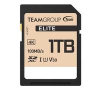 TEAMGROUP Elite TESDXC1TIV30P69 - Tarjeta de memoria SDXC de alta velocidad 4K de 1 TB UHS-I U3 V30 UHD, velocidad de lectura de hasta 100 MB/s, compatible con cámara digital Canon, Sony, Nikon,