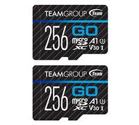 TEAMGROUP GO Card 256 GB x 2 unidades MicroSDXC UHS-I U3 V30 4K para cámaras de acción y drones tarjeta de memoria flash de alta velocidad con adaptador para deportes al aire libre y Vlog, 4K Shooting