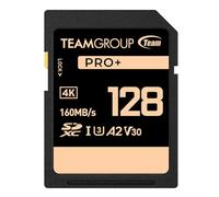 TEAMGROUP PRO - Tarjeta de memoria SDXC UHS-I U3 A2 V30 4K UHD de 128 GB, velocidad de lectura/escritura de hasta 160/90MB/s para vloggers profesionales, cineastas, fotógrafos y curadores de contenido