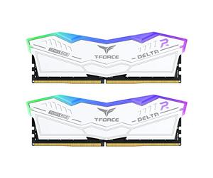 TEAMGROUP T-Force Delta RGB DDR5 Ram 48 GB (2x24GB) 7200 MHz PC5-57600 CL34 A-DIE módulo de memoria de escritorio Ram para chipset de serie 600 700 XMP 3.0 Listo Blanco - FF4D548G7200HC34ADC01
