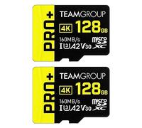 TEAMGROUP Tarjeta A2 Pro Plus de 128 GB x 2 unidades Micro SDXC UHS-I U3 A2 V30, R/W hasta 160/110 MB/s para Nintendo Switch, dispositivos de juego, tabletas, smartphones, disparo 4K, con adaptador