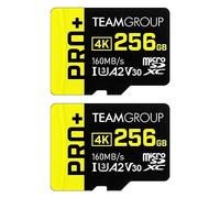 TEAMGROUP Tarjeta A2 Pro Plus de 256 GB x 2 unidades Micro SDXC UHS-I U3 A2 V30, R/W hasta 160/110 MB/s para Nintendo Switch, dispositivos de juego, tabletas, smartphones, disparo 4K, con adaptador
