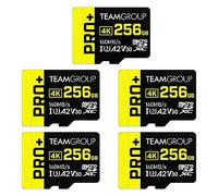 TEAMGROUP Tarjeta A2 Pro Plus de 256 GB x 5 Unidades Micro SDXC UHS-I U3 A2 V30, R/W hasta 160/110 MB/s para Nintendo Switch, Dispositivos de Juegos, tabletas, Smartphones, Disparo 4K, con Adaptador