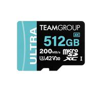 TEAMGROUP Tarjeta A2 Ultra de 512 GB Micro SDXC UHS-I U3 A2 V30, R/W hasta 200/170 MB/s con adaptador TULMSDX512GIA2V3022503