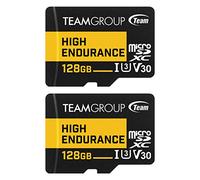 TEAMGROUP THUSDX128GIV3067 - Paquete de 2 micro SDXC UHS-I U3 V30 de alta resistencia, 128 GB, 100 MB/s, diseñado para monitorear estable y duradera, tarjeta de memoria flash de larga duración, cámara