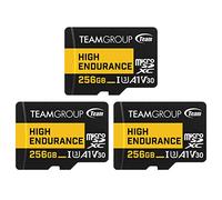 TEAMGROUP THUSDX256GIV3065 High Endurance Micro SDXC UHS-I U3 V30 4K 100MB/s (diseñado para monitoreo) (3 unidades)