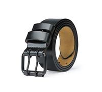 TEAMMAO Cinturones Hombre - Cinturón Hombre Cuero de Doble Pasador Tallas Grandes 110CM-180CM Cinturon Geschik vir Jeans en 3,8CM Con Caja de Regalo.(Negro,140cm (Cintura 120-125cm))