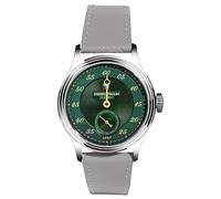 TeamMerkur Pierre Paulin Jump Hour - Reloj mecánico automático ST17 para hombre, esfera verde, ventana de fecha, 38 mm, Verde, Classic