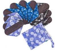 Teamoy 10 Pcs Compresas Reutilizable, Serie Flores Moradas (3 Tamaños)
