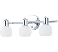 Teamson Aplique de pared de metal plateado con vidrio esmerilado