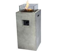 Teamson Brasero de gas de hormigón sintético gris