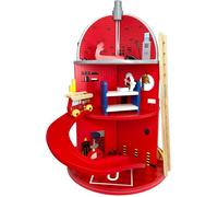 Teamson Kids Estación de Bomberos de Madera con 24 Figuras de Juguete, Multicolor