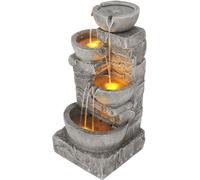 Teamson Fuente de jardín led en poliresina, gris, 84x39x38 cm