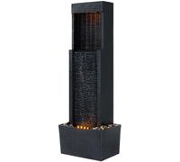 Teamson Fuente solar cascada en poliresina, negra, 96x43x24 cm