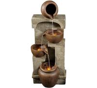 Teamson Fuente solar led en poliresina, marrón, 72x31x36 cm