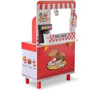 Teamson Hamburguesería con parrilla, freidora y accesorios, roja, 96cm