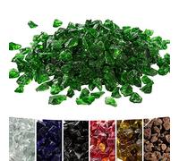 Teamson Home 4 Kg Rocas de Lava para Braseros de Gas, Cristal de Fuego Templado, Seguro para Estufas de Gas de Jardín Exterior, Verde