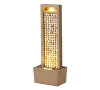 Teamson Home Fuente Costera marrón con LED cálido y diseño con Conchas en poliresina Resistente para jardín, balcón o Patio