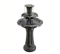 Teamson Home Fuente de Agua de 3 Niveles para Jardín y Exteriores con Bomba, Adorno Tradicional de Cascada de Lirios para Interiores, Decoración de Patio