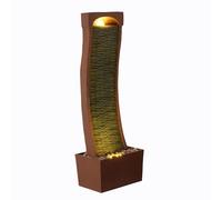 Teamson Home Fuente de Agua en Pizarra Curva Rojo LED Interior Exterior