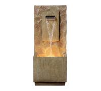Teamson Home Fuente Exterior Cascada 81 cm Estilo SPA con LED Integrado, Acabado marrón Moderno y Flujo calmante