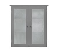 Teamson Home Mueble De Baño Pared De Madera 2 Puertas Vidrio Gris EHF-581G