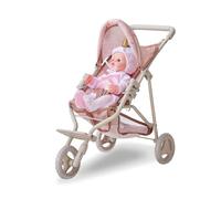 Teamson Kids Cochecito de Muñecas Jogging, 36+ Meses, Beige con Estampado Confeti, Metal y Poliéster, 61 x 33 x 54 cm, Olivia's Little World, 1.3 kg