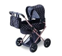 Teamson Kids Cochecito para Muñecas 2-en-1 Classic, Negro, para Niños +3 Años, Metal y Poliéster, 56 x 37 x 64 cm, Olivia's Little World, 1.8 kg