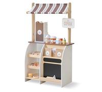 Teamson Kids Espresso Treats Cafetería Infantil con Máquina de Espresso, Mostrador, Pizarra y 29 Accesorios Incluidos