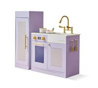 Teamson Kids, Juguetes, Cocina de Juguete Little Chef Chester, MDF, 85.4x30x80.4 cm, Morada, 2 Módulos con Nevera y Estufa, 12 Accesorios, para Niños +3 Años, 15.6 kg
