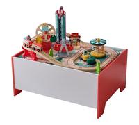Teamson Kids mesa de juego en madera con 6 mini juegos, caja de almacenamiento incluida y espacio para juego creativo sin pantallas