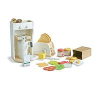 Teamson Kids Set de Juego de Desayuno Little Chef Santa Barbara, Juguete de Cocina, para Niños de 3+ Años, 14x15x25 cm, Blanco, MDF, Incluye Tostadora, Cafetera, Bandeja y 27 Accesorios, 1.8 kg