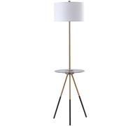 Teamson Lámpara de pie con usb en metal, blanca, 15x40x140 cm