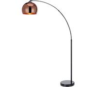 Teamson Lámpara de pie curva de metal cobre con base de mármol sintético