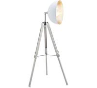 Teamson Lámpara trípode industrial blanca con pantalla de campana