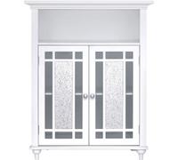 Teamson Mueble de almacenaje mdf blanco con puertas de vidrio mosaico