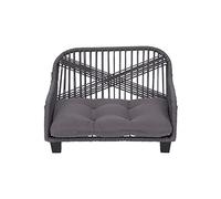 Teamson Pets Lachesis Cama para Mascotas De Cuerda Tejida para Interiores Y Exteriores, Sofá Resistente Al Agua para Gatos o Perros Pequeños con Cojín Lavable Extraíble Gris ST-N10007-UK