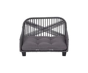 Teamson Pets Lachesis Cama para Mascotas De Cuerda Tejida para Interiores Y Exteriores, Sofá Resistente Al Agua para Gatos o Perros Pequeños con Cojín Lavable Extraíble Gris ST-N10007-UK
