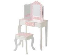 Teamson Tocador de madera lunares con taburete