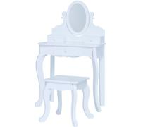 Teamson Tocador infantil con taburete de madera, blanco, 99x63x32 cm