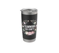 Teamwork So I Don't Anti-Social Employee Jokes - Vaso térmico de acero inoxidable de doble pared