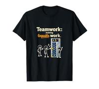Teamwork Tequila Oficina Fiesta Tripulación Panel Ascensor Camiseta