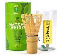 TEANAGOO Batidor de matcha de 100 puntas, batidor de bambú para té matcha en polvo, hecho a mano orgánico tradicional japonés Chasen, agitador de matcha, cepillo mezclador Wisk para preparar té