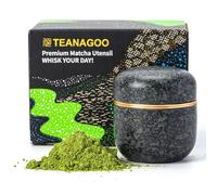 TEANAGOO - Bote de cerámica para té matcha | Minitarro portátil para guardar té matcha con tapa de aleación de aluminio, doble sello mantener 2,8 oz,para18g de matcha en polvo,X1, gris carbón