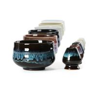 TEANAGOO Tazón de Cerámica Japonesa Matcha con Soporte para Batidor, 18 OZ K14, Azul, Tazón de Té Matcha Chawan, Tazón de Cerámica Matcha, Tazones de Té para Matcha, Tazón de Cerámica