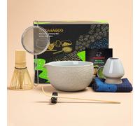 TEANAGOO Japanese Tea Set 7 Pieces Matcha Whisk Set Matcha Bowl with Pourer Bamboo Matcha Whisk Chasen Shovel Chashaku
