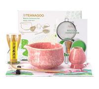 TEANAGOO Juego de batidores de matcha, juego de 7 piezas para hacer café con leche, cuenco de cerámica (chawan) con boquilla y batidor, regalo para amigos/familiares