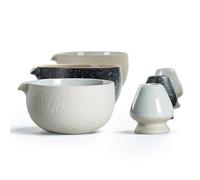 TEANAGOO Matcha Chawan con textura de roca natural japonesa soporte para batidor, 510 ml. K13, Lt. Grey, Cuenco de té Matcha, Cuencos de té para Matcha, Cuenco de cerámica Matcha…